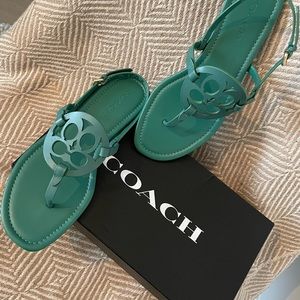 COACH - Jaci Leather Sandal - Soft Green - Size 8